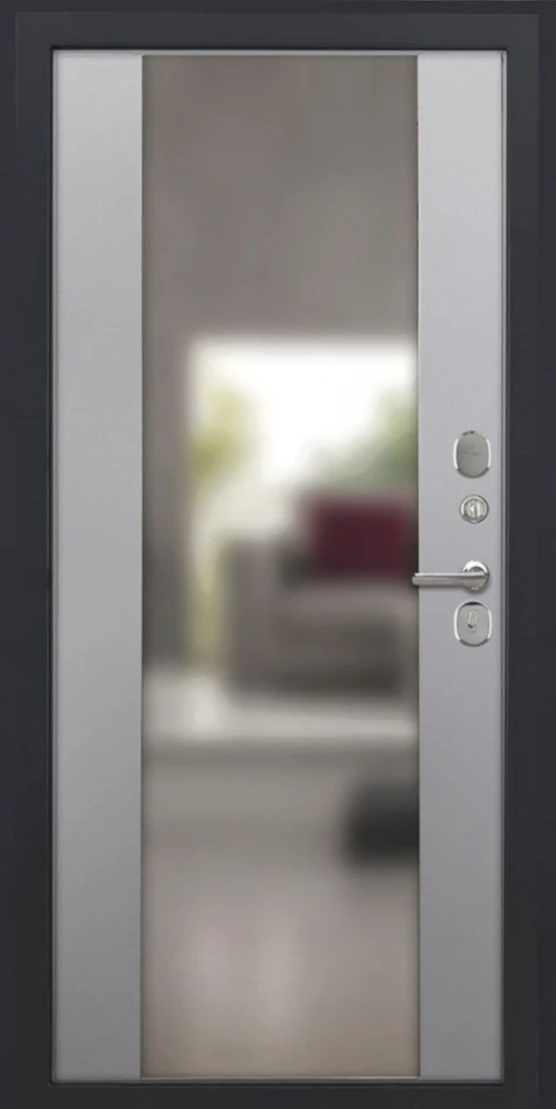 Входная дверь ДвериПРО Л-3б Алиса (16мм, ПВХ Софт грей, зеркало) DPRO225790 внутренняя сторона